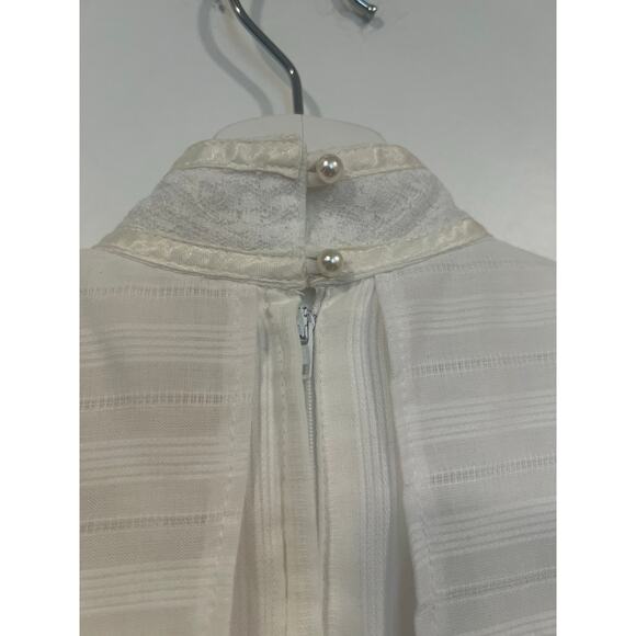 Vintage Jessica McClintock Gunne Sax Dress Prairie White Lace Cottagecore 8 - Picture 8 of 10